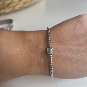 Silver and diamond David Yurman Bracelet